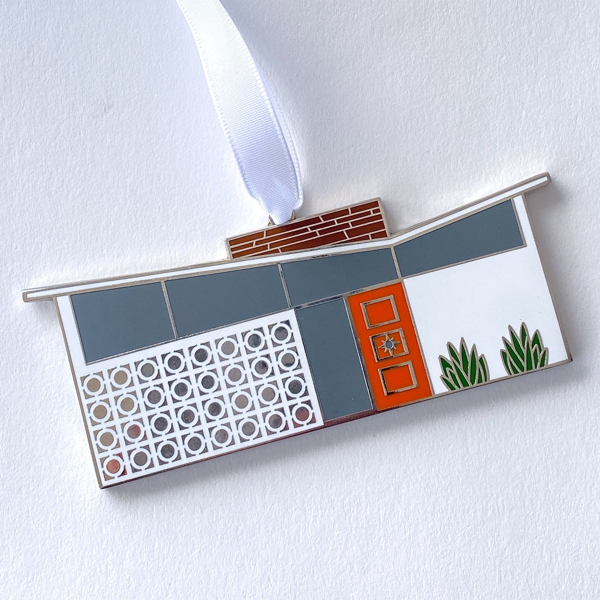 Midcentury House Cloisonne Enamel Ornament - Butterfly House